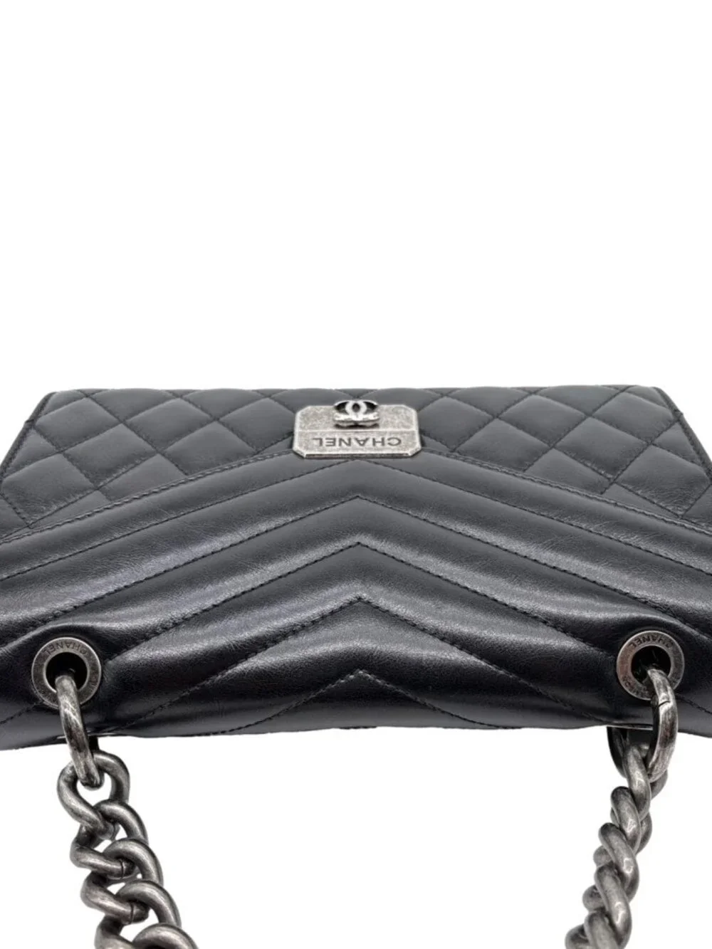 Chanel  Mad About Quilting Flap Medium Quilted Calfskin Leather Shoulder Bag Bla